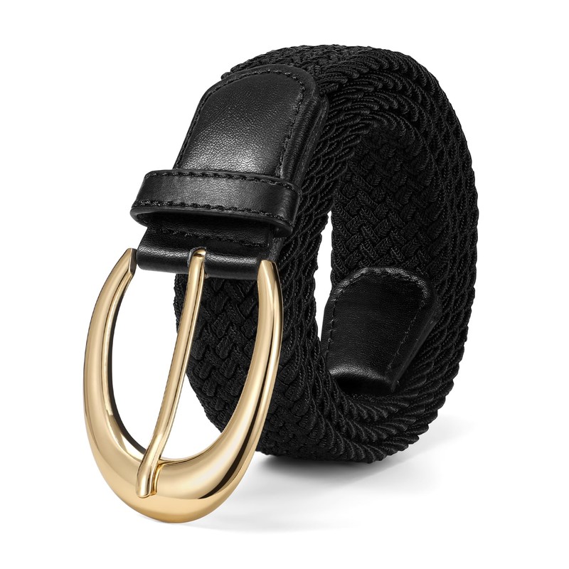 JASGOOD Braided Stretchy Belts for Women Casual Woven Elastic Belt