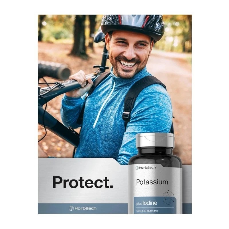 Horbaach Potassium Plus Iodine 180 Tablets Iodide Non-GMO Gluten Free