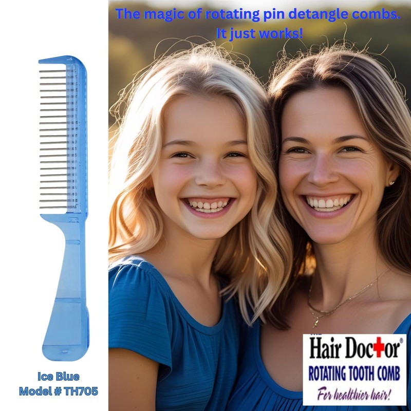 The Hair Doctor Handle Comb with silky smooth rotating teeth