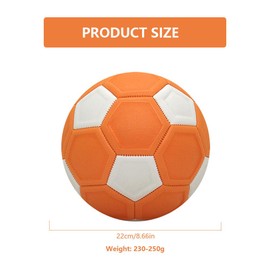 ZOYDP Curve Ball 8.27 Inch Children's Football Size 5 with Pump, Air Needle, Mesh Bag, EVA Rubber Curve Ball, Curve Ball Football for Children, Football Training, Indoor, Outdoor (Orange, White)