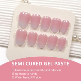 Asheyya 20PCS Semi Cured Gel Nail Wraps, Gradient UV Gel Nail Stickers Strips