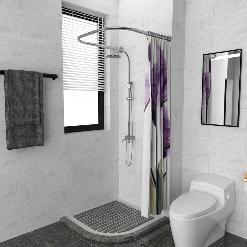 Tanxih U Shower Curtain Rod Adjustable Stainless Steel U Shaped