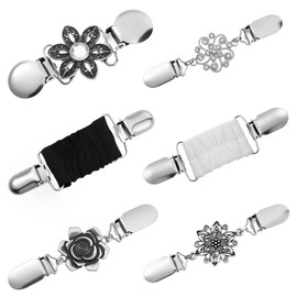 6 PCS Clothes Clips to Tighten Dress Clips Back Vintage Sweater Shirt Tightener Clip Retro Cardigan Collar Brooches Decor Variety of Styles to Tighten Dress Pant Waist for Women