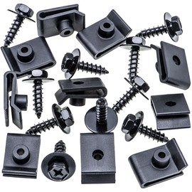 Rexka 10 Sets Fender Liner Bumper Cover Screw U Nut Kit for Toyota Lexus 90179-05060 90159-60477