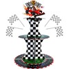 BEISHIDA 3 Tier Car Racing Cupcake Stand - Red, Black,