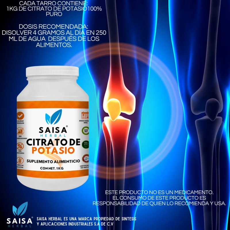 Citrato De Magnesio Y Citrato De Potasio 1 Kg cu
