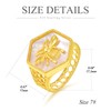 Bee Ring Hexagon Gold Bold Honey Bee Signet Chunky Rings