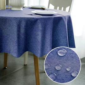 POPOYU Outdoor Weatherproof Tablecloth Round 120 cm Garden Tablecloth Wax Tablecloth Oilcloth Tablecloth Sold by the Metre, Plastic Tablecloth Wipe Clean Table for Living Room Garden Balcony Kitchen