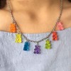 Creative Cute Gummy Bear Necklace Colorful Resin Bear Pendant Layered