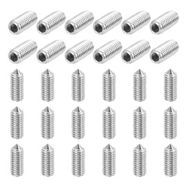 MECCANIXITY 60 Pcs M3x8mm Cone Point Set Screws, 304 Stainless Steel Hex Socket Grub Screws for Bathroom Fixtures Repair Furniture DIY Project