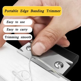 Woodworking Edge Trimmer, Edge Corner Planer,Hand Planer Edge Bander for Burrs (1 black+1 blade)