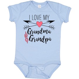 inktastic I Love My Grandma and Grandpa Heart and Arrows Baby Bodysuit 6 Months 0100 Light Blue 2a520