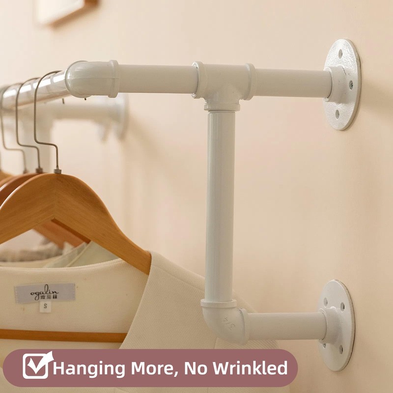 Clothes Racks, Industrial Pipe Clothing Racks for Hanging Clothes, Wall