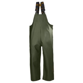 Helly-Hansen Workwear Gale Waterproof Bib Pants for Men - Polyester/Polyurethane Waterproof Overalls Designed for Mobility - 480 Army Green - Large