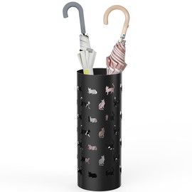 Mango Steam Round Cat Parade Umbrella Stand 22" Tall, Black