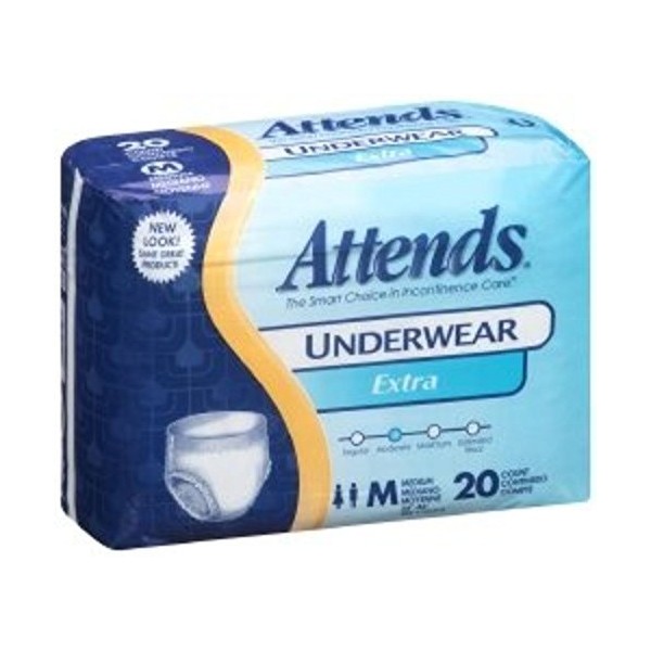 ATTENDS Absorbent Underwear Attends Pull On Medium Disposable Moderate Absorbency