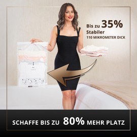 GENIE SPACE Kleine Vakuumbeutel - 6er Pack, 60x40cm | Starke & platzsparende Vacuum Bags | Premium luftdichte & wiederverwendbare Vakuumbeutel für Kleidung, T-Shirts, Handtücher & Bettwäsche