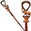 African Wood Decorative Walking Stick (Hand Made in Kenya) (Elephant/Lion
