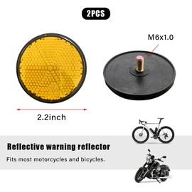 Gasedin 2 PCS Motorcycle Reflectors, Plastic Round Reflective Warning Reflector with Bolts, Safety Reflector for Motorcycles, Scooters and Bicycles, Motorcycle Accessories (Orange)
