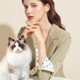 Cat Earrings 925 Sterling Silver Cat Drop Dangle Earrings Cat Jewellery Gifts for Women Daughter Cat Lovers