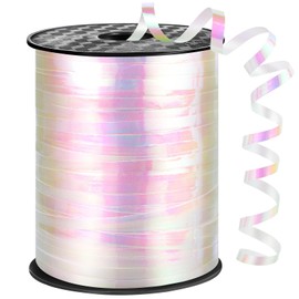 woric Iridescent White Curling Ribbon 600 Yards 1/5 Inch Balloon String Ribbon Thin Valentines Ribbon for Gift Wrapping Art Crafts Wedding Birthday Party Valentine's Day Decoration