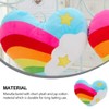 Tomaibaby Rainbow Heart Plush Cushion Soft Throw Cushion Decorative Cushion