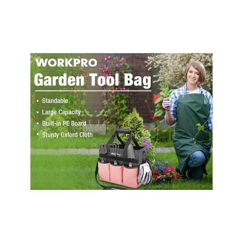 WORKPRO Garden Tool Bag, Heavy Duty Gardening Tote Bag Organizer