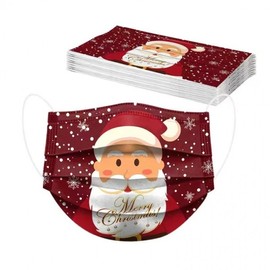 Adult Disposable Protective Mask - Santa Claus Print Series, Breathable & Windproof 17.5x9.5cm / Christmas #8 50ea