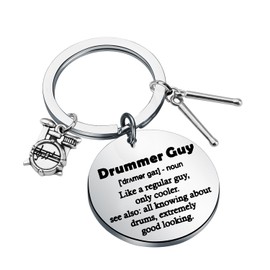 PLITI Drummer Gift Drumming Gift Drum Lover Gift Percussion Gift Drummer Guy Keychain For Drum Player (Drummer Guy kyCA)