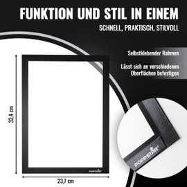 POPPSTAR 5x Magnetic Information Frames A4 Height 32.4 cm Width 23.7 cm Black