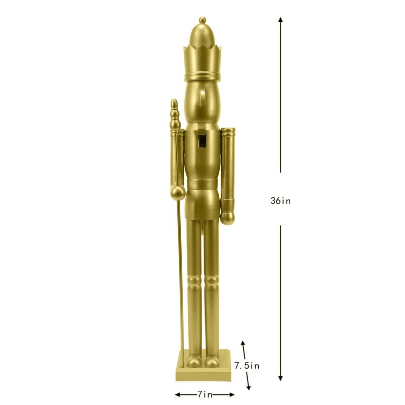 Jeco Inc. 36 Inch Wooden Gold King Nutcracker