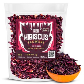 RICO RICO Dried Hibiscus Flowers - 100% Natural Hibiscus for Tea, Agua de Jamaica, Rich Cranberry-Like Flavor, Resealable Bag (16 Ounce (Pack of 1))