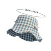 Women's Checkered Bucket Hat Bowknot Bucket Sun Hat Ruffle Brim
