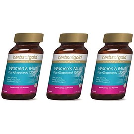 Herbs of Gold Women's Multi Plus Grapeseed 12000 90 Tablets, 90 count (3-90 Count (Pack of 1))