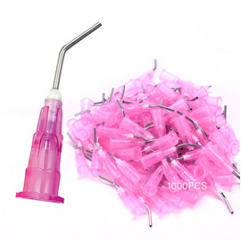1000Pkg. Pre-Bent applicator Tips 18 Ga. Pink Dental PreBent Cavity Liners, Bases & Composites Dispensing Needle Etchants Tips