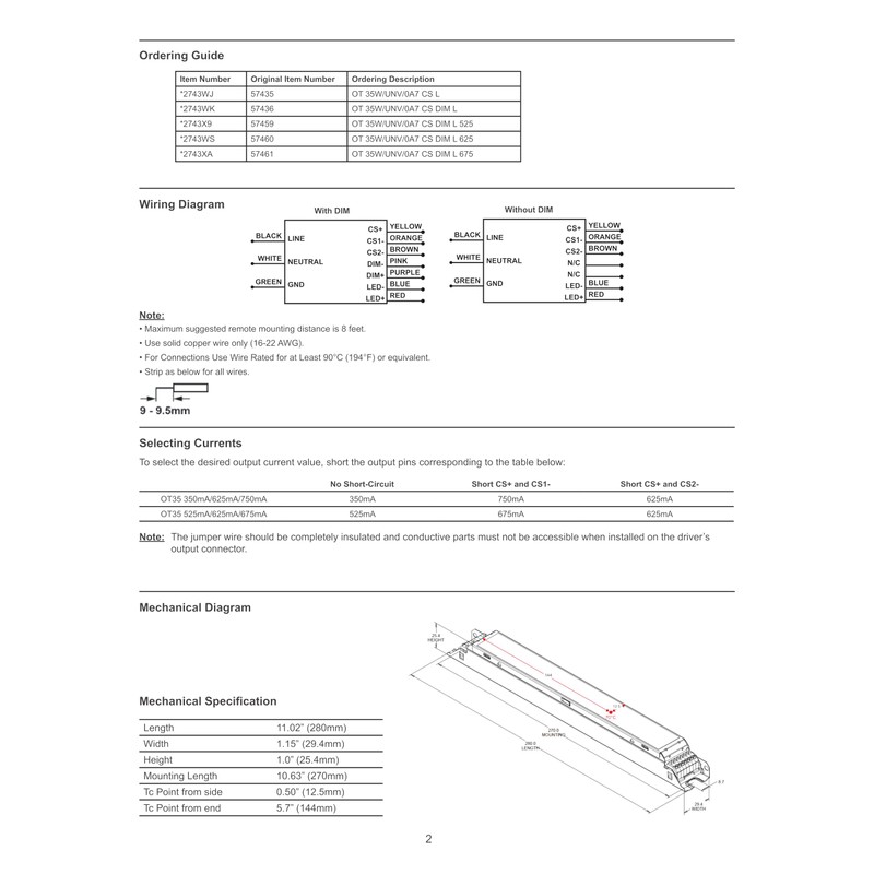 eldoLED | 2743WK OPTOTRONIC OT 35W Current Select LED Driver