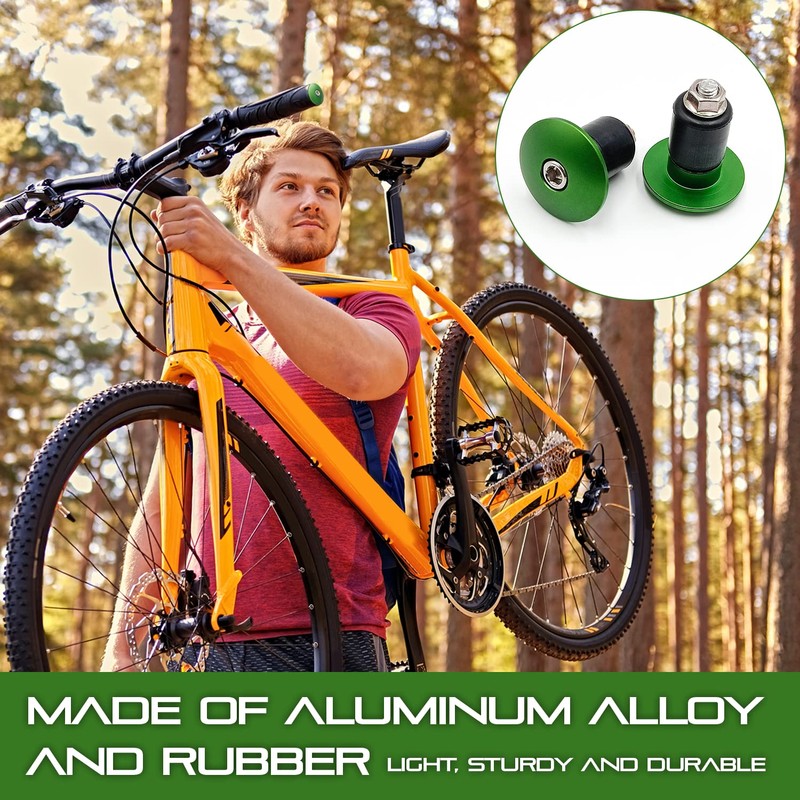 ONIPAX 2pcs Handle Bar End Plugs (Black/Red/Orange/Blue) (Green)