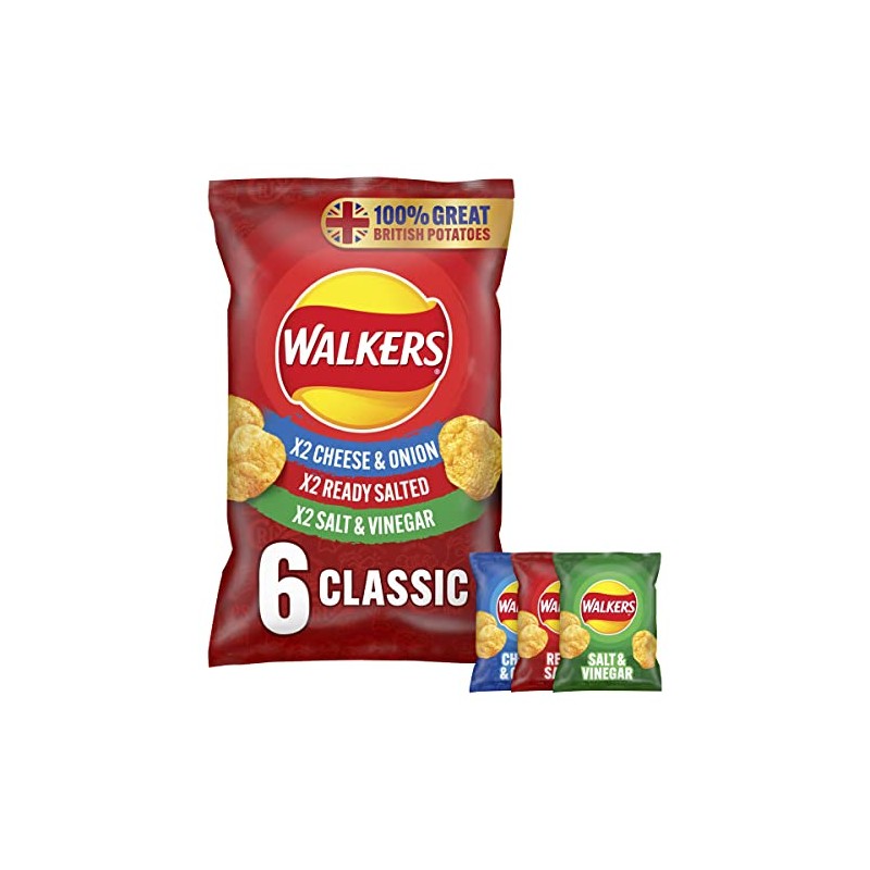 Walkers Crisp Classic Variety, 25g (6 Pack)