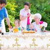 OGMOGKW Baptism Tablecloth,3Pcs Baptism Table Decorations God Bless Table Cloth