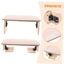 WOONEKY 1pc Nail Arm Rest Cushion for Manicure Portable Double-folding Design Three Height Options for Nail Salon Use Elegant Pu Leather Hand Rest for Art and Pedicure