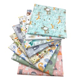 8Pcs Cotton Fabric Square Quilting Patchwork 19.6" x 19.6" (50cm x 50cm) Assorted Printed Floral Precut Fabric Bundles for DIY Quilting Sewing Crafting Artcraft (Cartoon)