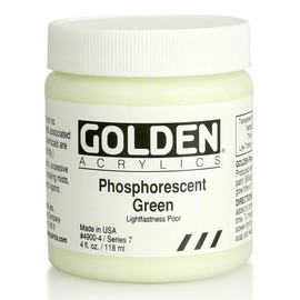 Golden Artist Colors 4 Oz Phosphorescent Green Acrylic Color Paint