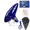 12 Hole Alto C Ceramic Ocarina – Handmade Blue Wind