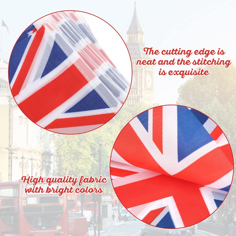 G2PLUS 11M Union Jack Flag Bunting, 40 PCS Rectangular Kings
