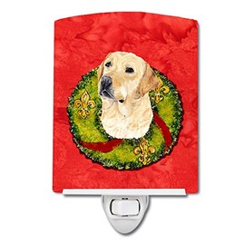 Caroline's Treasures SC9091CNL Labrador Christmas Wreath Ceramic Night Light, 6x4x3, Multicolor