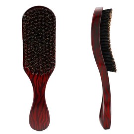 Bristle Hair Brush and Professional Massage Comb,Stiff Bristles Hairbrush for Beard Styling,Hair Brush for Men and Women,for Detangling,Smoothing,Wave Styles,Soft on Scalp,Restore Shine and Texture