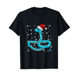Snake Santa Hat Christmas Pajama Cute Animal Snowflakes Xmas T-Shirt