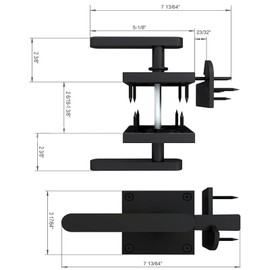 1 Pc Gate Latch, Gate Latch for Wooden Gates, Garden Gate Latch, 2 Way Gate Latch, Barn Door Black Aluminum Double Sided Door Latch, Double Side Gate Latch for Wooden Door Backyard Garden Black
