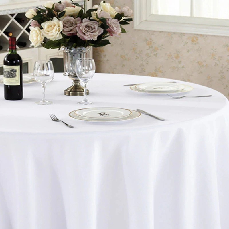 Fabstyles Hotel Solid White Cotton Tablecloth - Rectangle, 60, 60