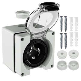 50 Amp Generator Power Inlet Box, NEMA SS2-50P Male for 3 Prong Generator Cord, 125/250 Volt, 12500 Watts, IP66 Outdoor Dustproof and Weatherproof, ETL Listed